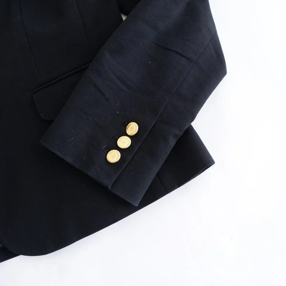 Vince Camuto Black Blazer with Single Gold Button Fitted Jacket Size 14 - Picture 6 of 13